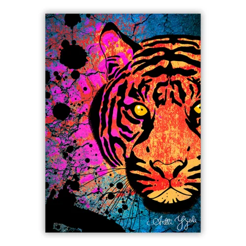 raidallinen tiikeri postikortti