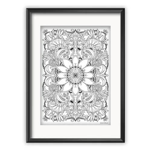 mustavalkoinen kukkajuliste