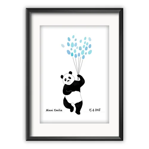 Vieraskirjajuliste - Panda vieraskirjajuliste johon vieraat voivat jättää merkintänsä