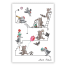 hassuja eläimiä leikkimässä postikortti