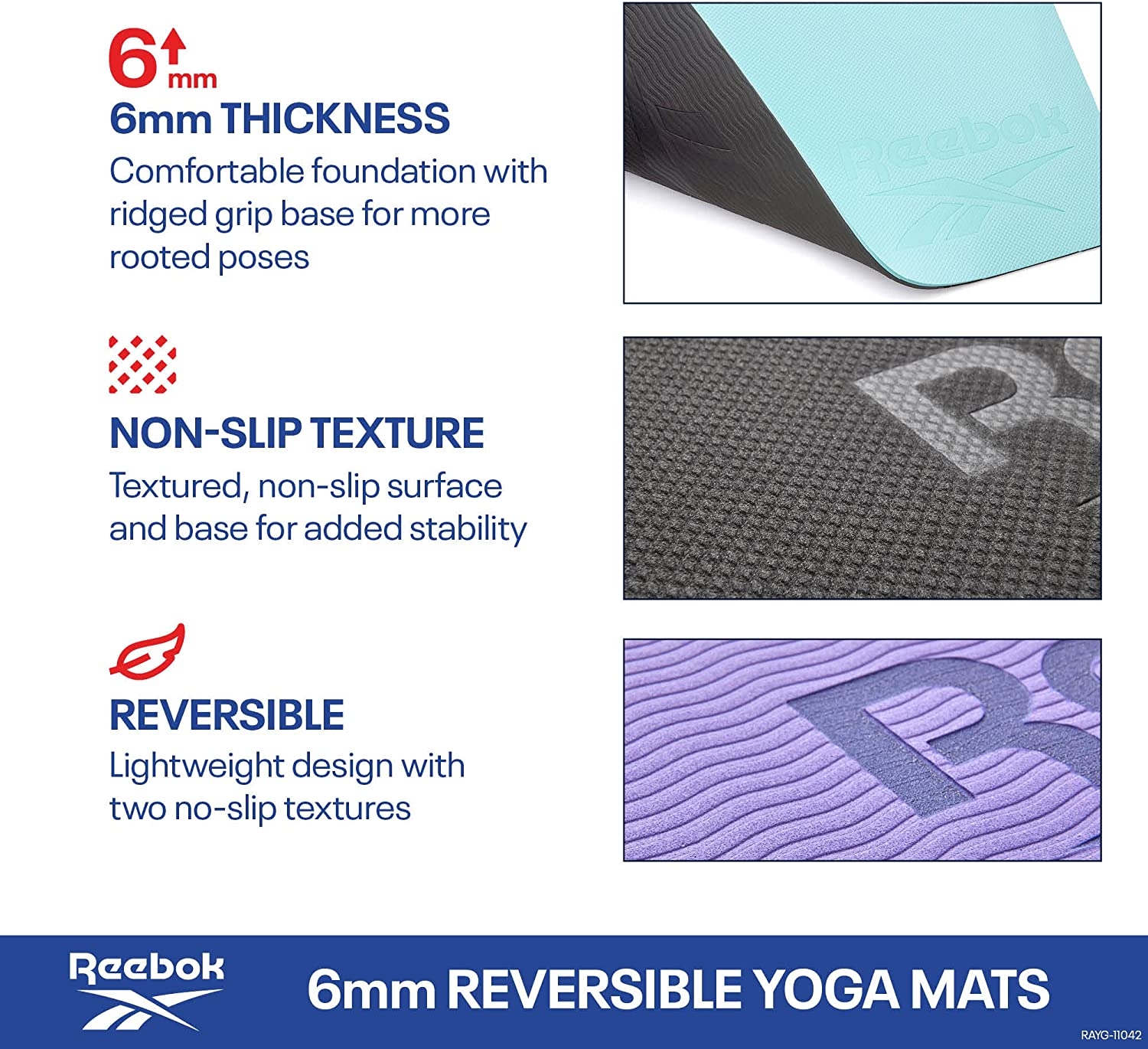 Bliv ophidset er mere end Tørke Buy Reebok Fitness Double Sided 6mm Yoga Mat Online at Best Price in Saudi.