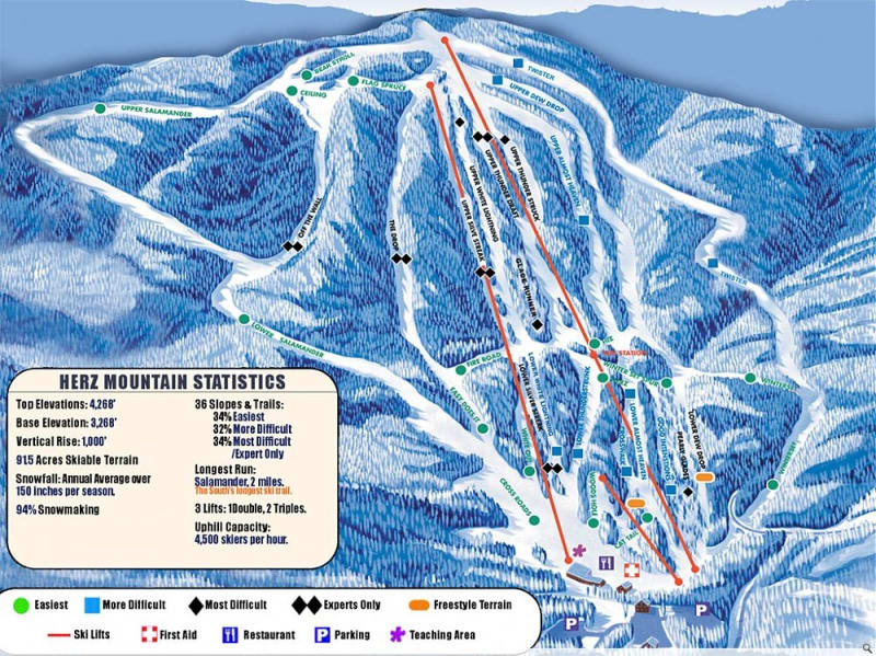 Timberline Four Seasons Resort Trail Map  Liftopia