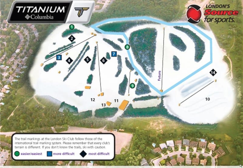 London Ski Club (Now Boler Mountain) Trail Map 1