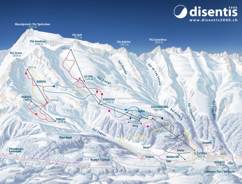 Disentis 3000 Trail Map 1