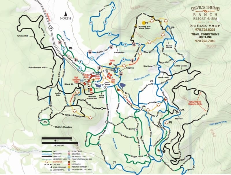 Devils Thumb Ranch Trail Map 1