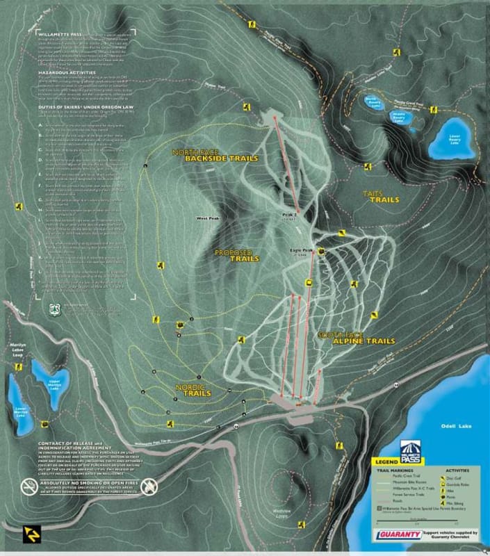 Willamette Pass Trail Map 1