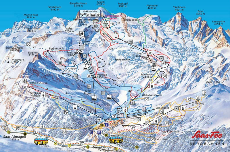 Saas-Fee Trail Map 1