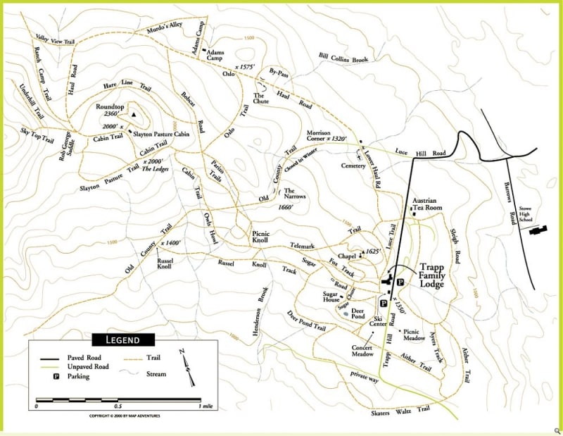 Trapp Family Lodge XC Trail Map 1