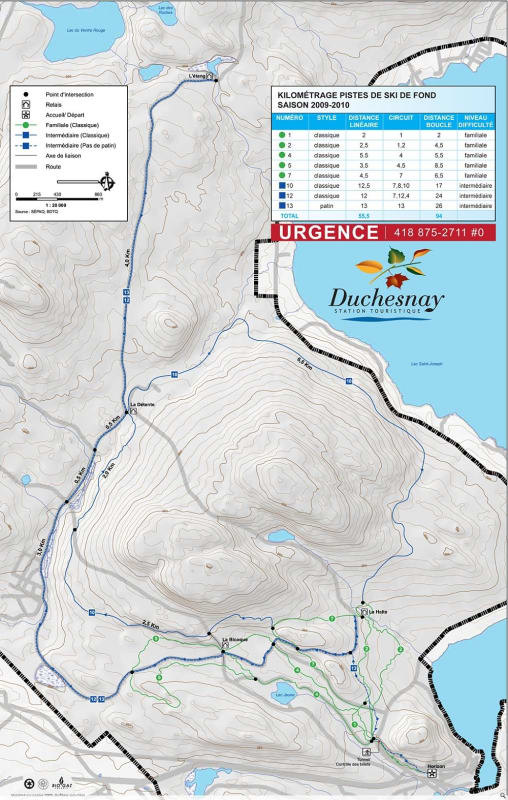 Station Duchesnay XC Trail Map 1