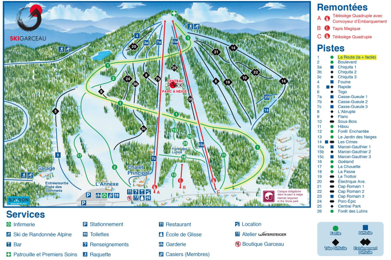 Ski Garceau Trail Map 1