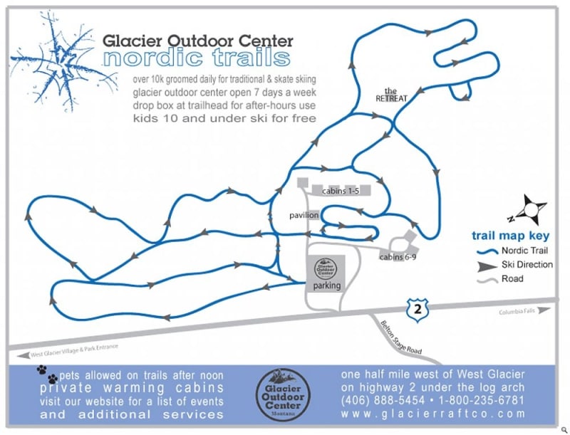 Glacier Outdoor XC Trail Map 1