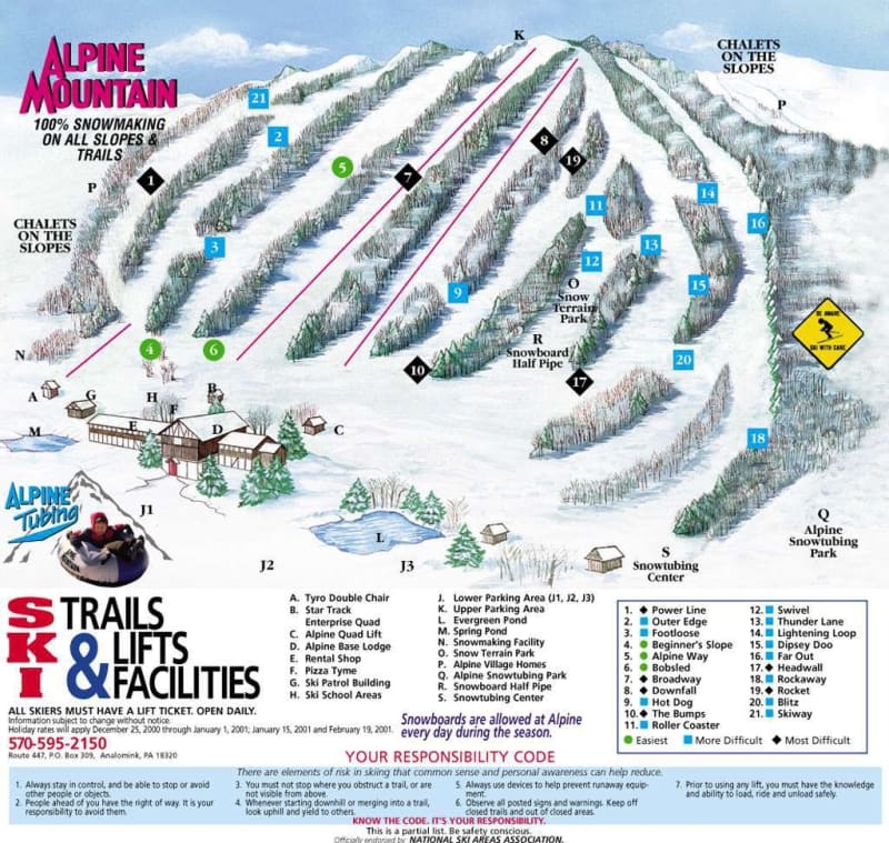 Alpine Mountain Trail Map Liftopia