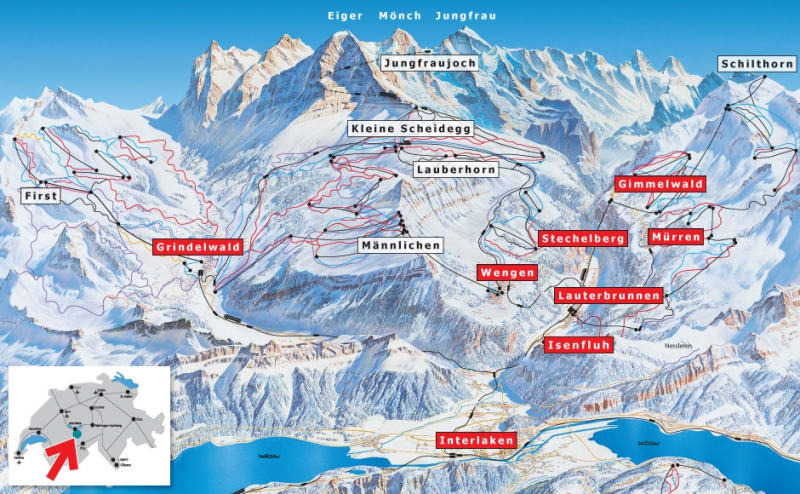 jungfrau travel pass map