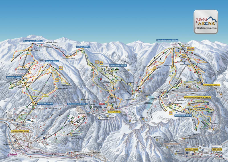 Zillertal Arena Trail Map 1