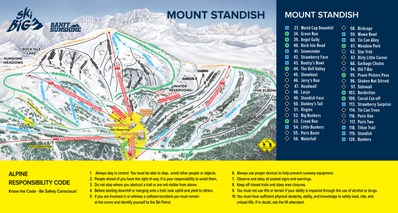 Banff Sunshine trail map
