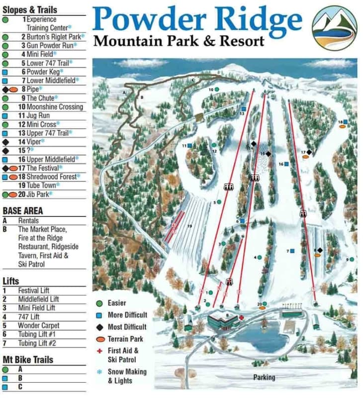 Powder Ridge Park Trail Map 1