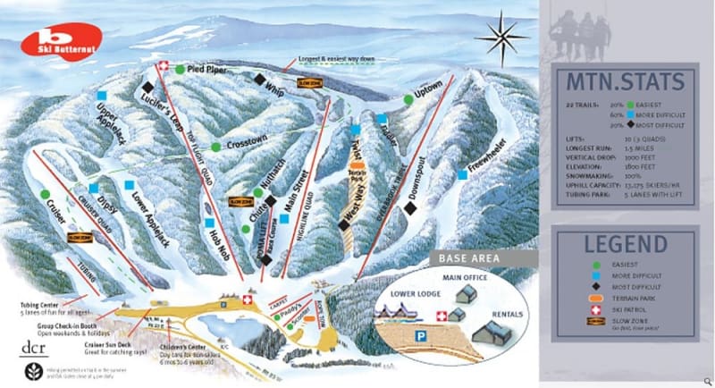 Ski Butternut Trail Map Liftopia 0658