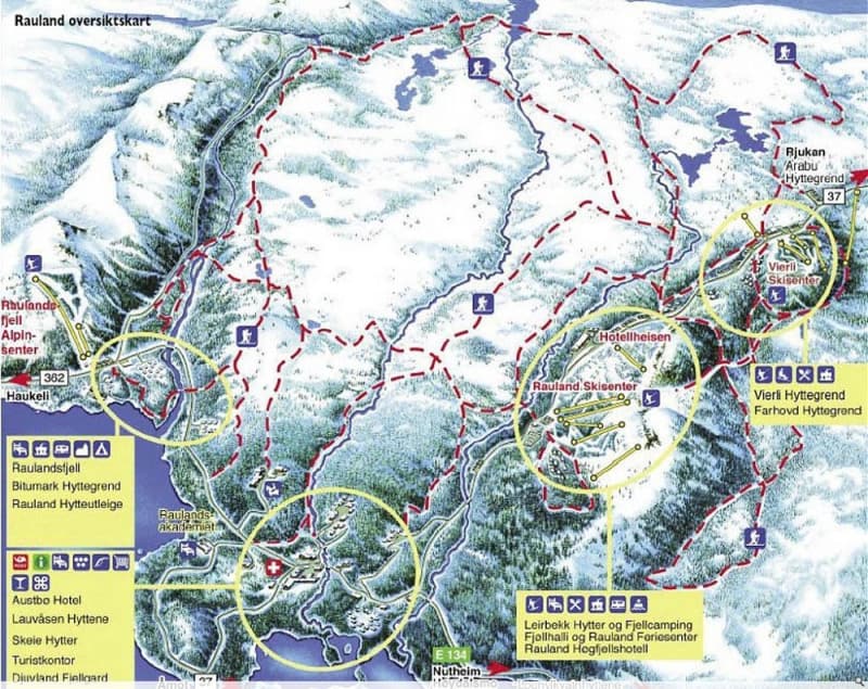 Rauland/Vinje Trail Map 1