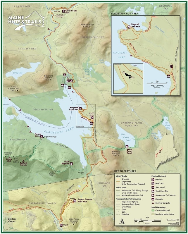 Maine Huts and Trails Trail Map 1