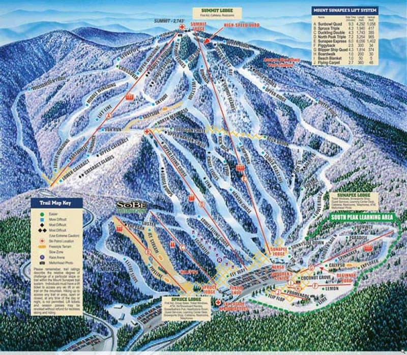 Mount Sunapee Trail Map Liftopia