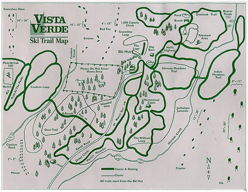 Vista Verde Ranch XC Trail Map 1