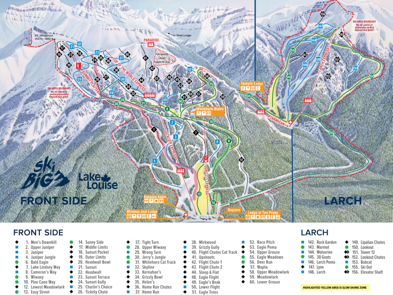 Lake Louise Ski Resort trail map