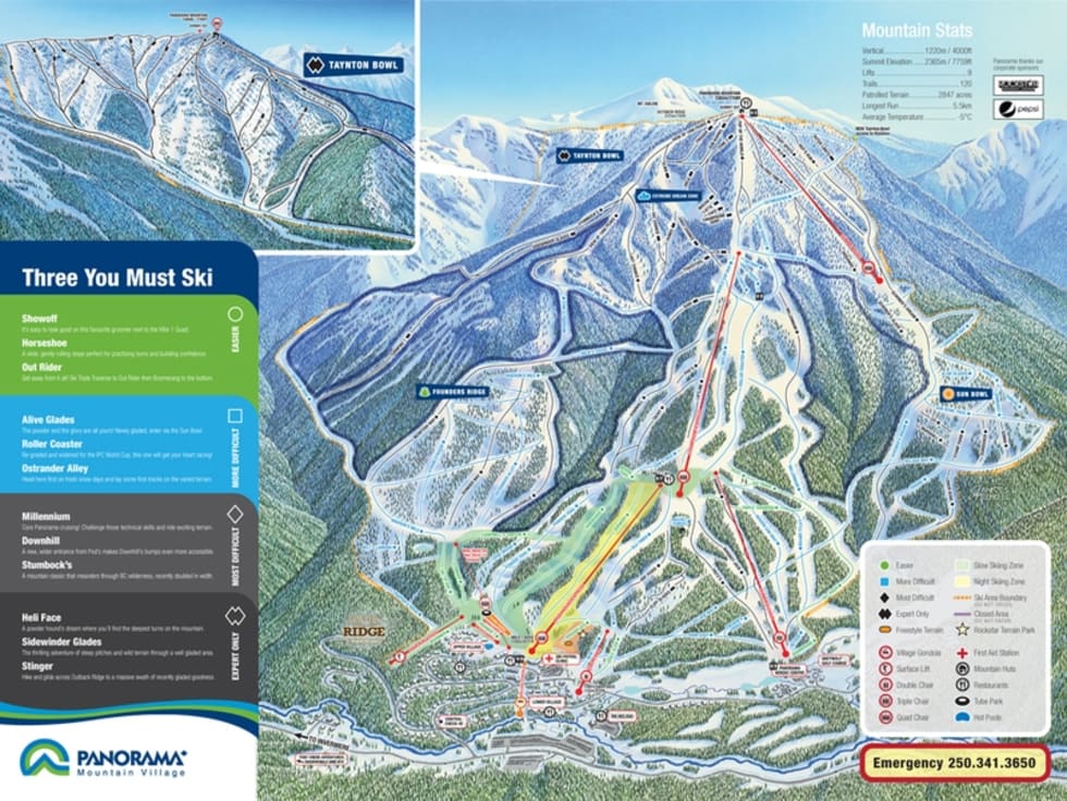 Winter Trail Map  Ski & Ride at Panorama Mountain Resort