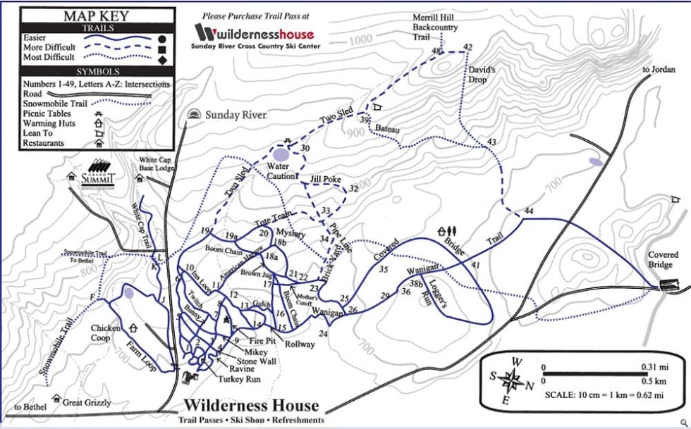 Sunday River Xc Trail Map Liftopia