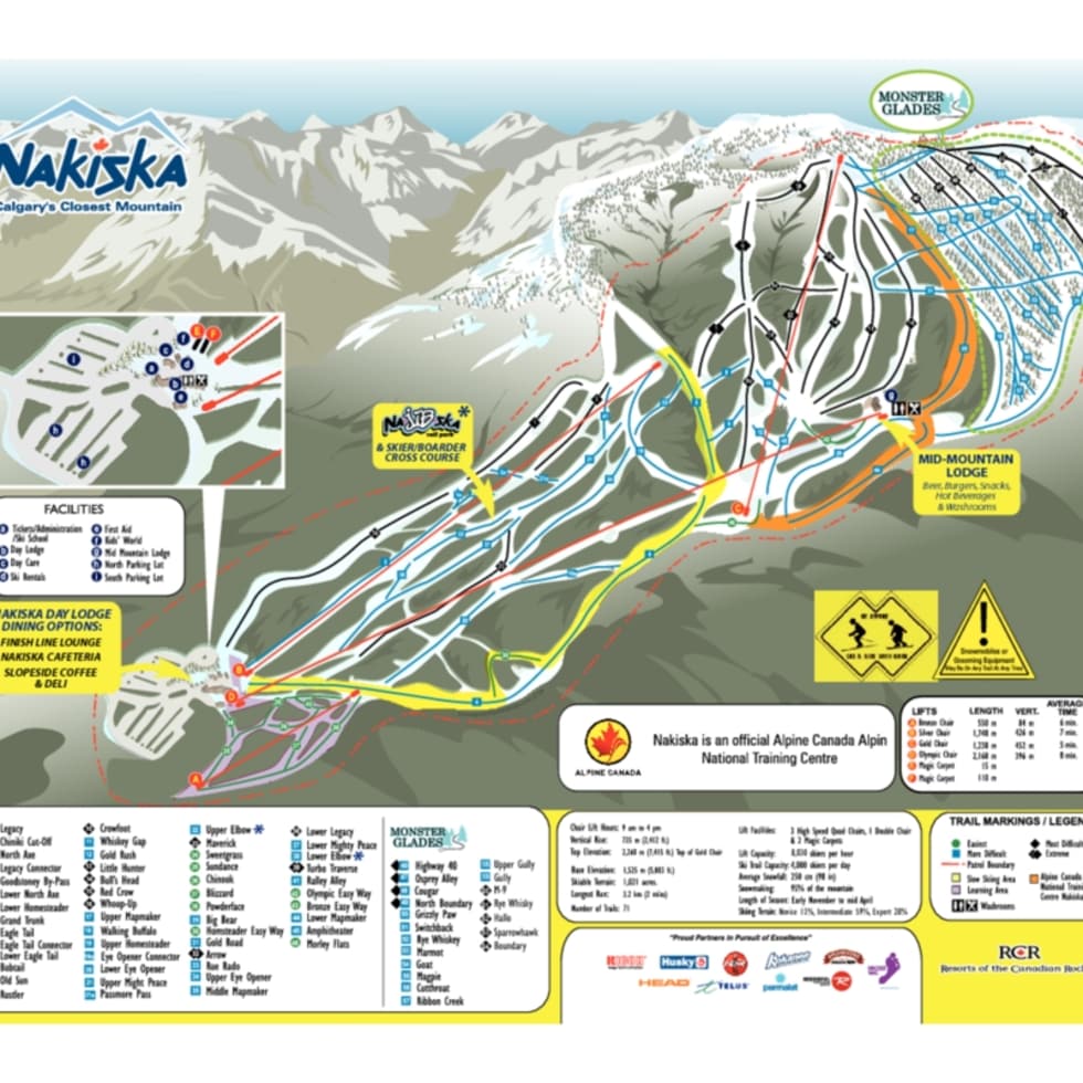 Nakiska Ski Area Trail Map Liftopia