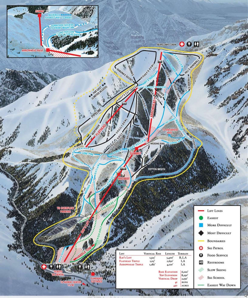 Map Of Sundance Utah Sundance Resort Trail Map | Liftopia