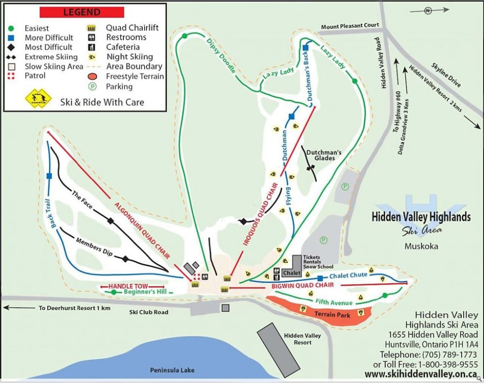 Hidden Valley, ON Trail Map Liftopia