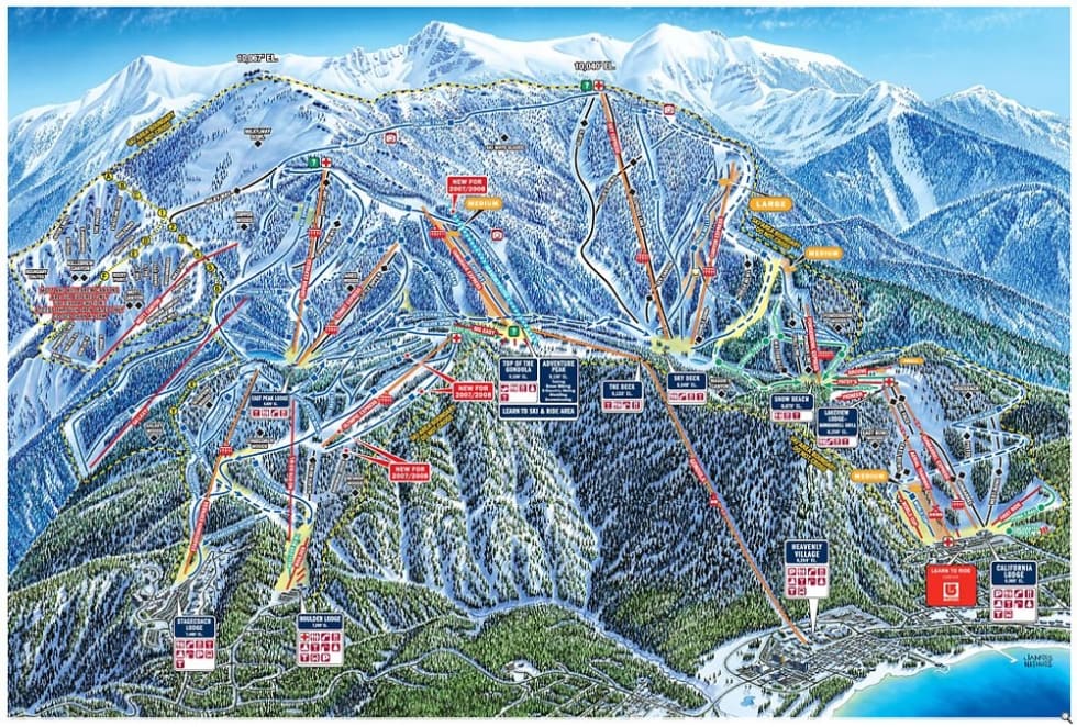 Heavenly Ski Map Color 2018