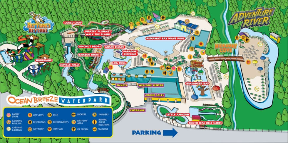 Ocean Breeze Waterpark Trail Map | Liftopia