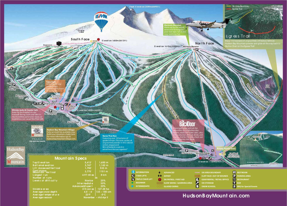 Hudson Bay Mountain Resort Trail Map Liftopia