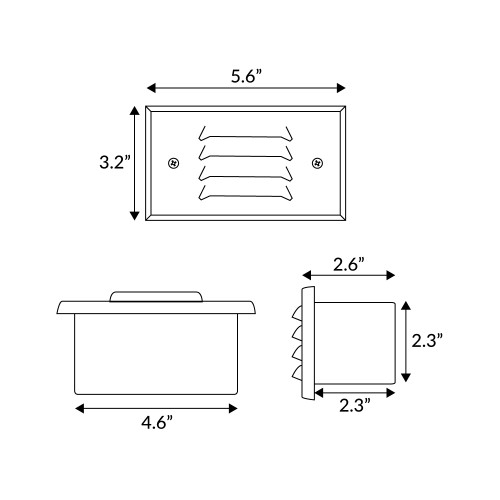 Subtle Louvered Step Light for Low Voltage Landscape Lighting [Brass]