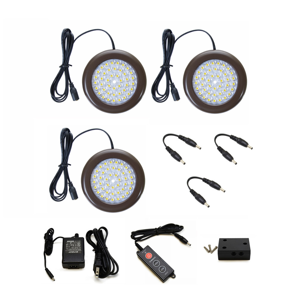 35 Inch Warm White Led Puck Lights Premium Kit 3 Pack