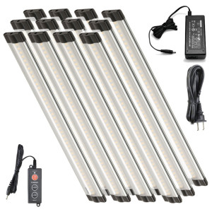 12 Inch Cool White Modular LED Under Cabinet Lighting - Pro Kit (12 Panels)