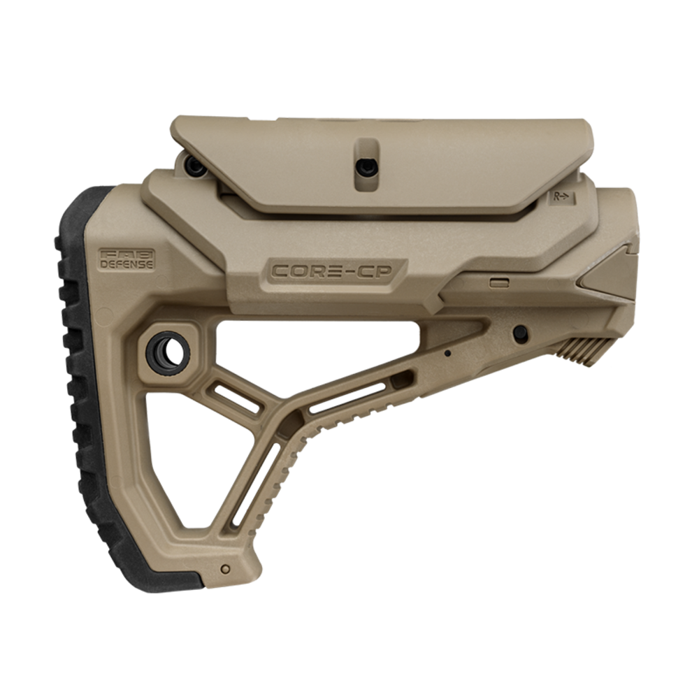 FAB Defense GL Core Collapsible AR15 Buttstock With Cheekriser Tan - featured image