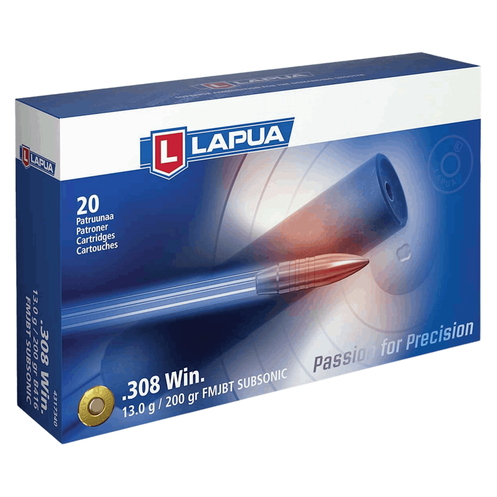 Lapua .308 Cal Subsonic BT 200gr FMJ Ammo - featured image