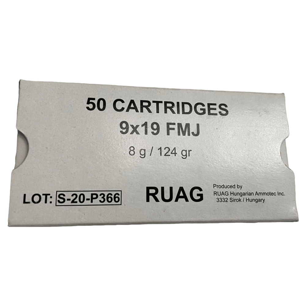 Ruag 9 mm Luger 124gr FMJ Ammunition - featured image