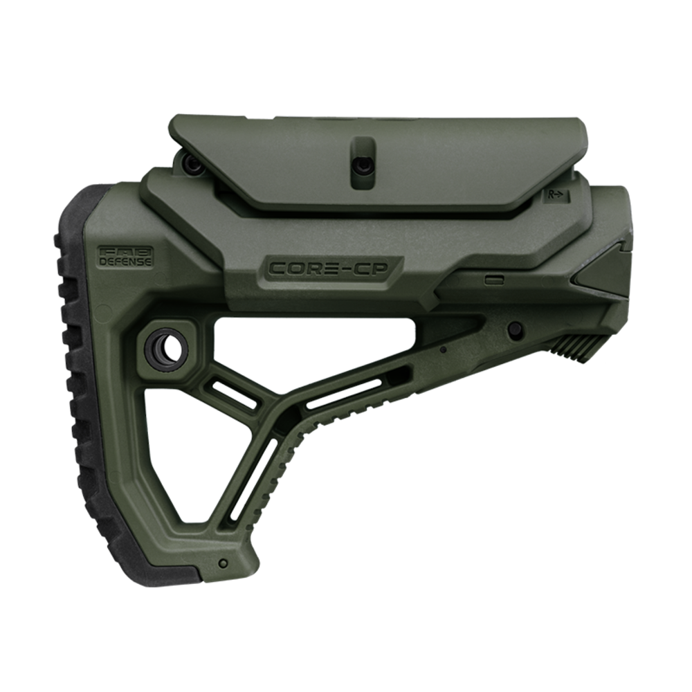 FAB Defense GL Core Collapsible AR15 Buttstock With Cheekriser Green - featured image