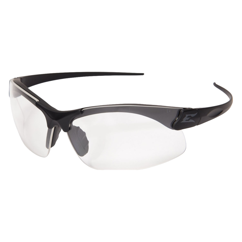 Sharp Edge Thin Temple Soft Touch Black/Clear Shooting Glasses - featured image