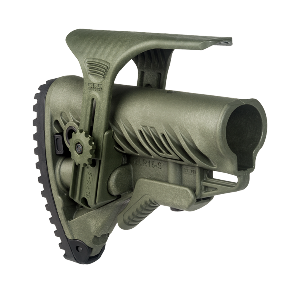 FAB Defense GLR16 Collapsible Buttstock With Cheekriser Green - featured image