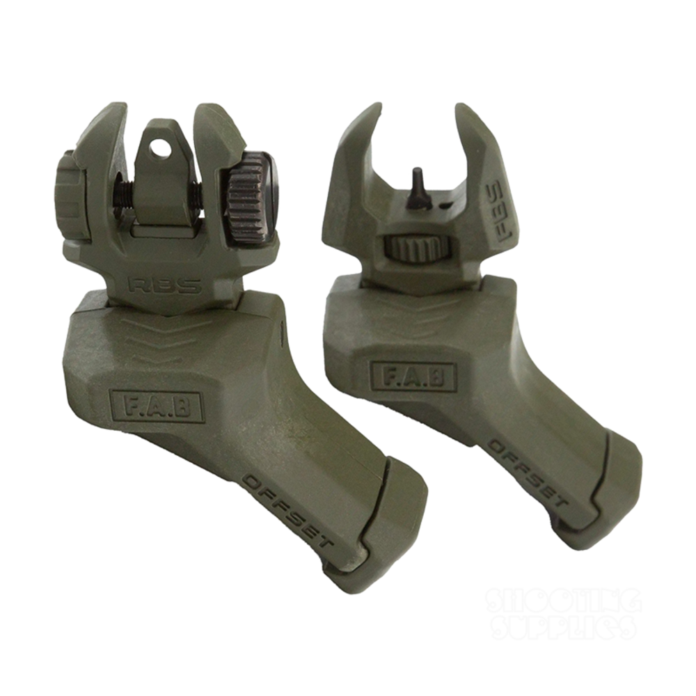 FAB Defense Front And Rear Offset Folding Sights Green - featured image