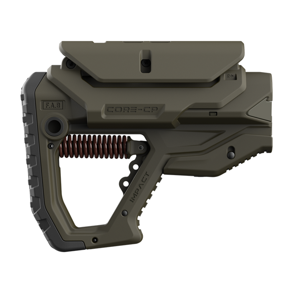 FAB Defense GL Core Impact Collapsible AR15 Buttstock With Cheekriser Green - featured image