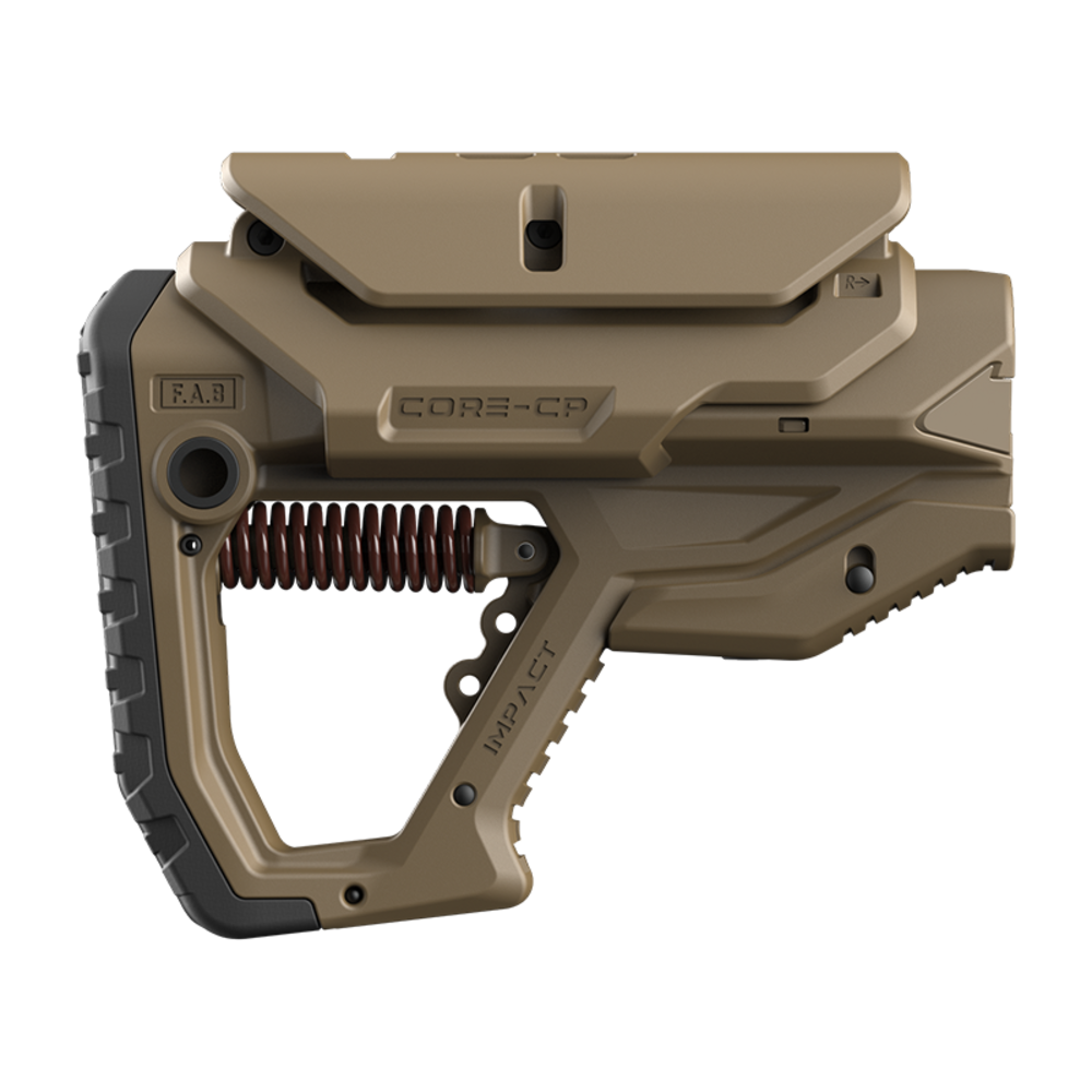 FAB Defense GL Core Impact Collapsible AR15 Buttstock With Cheekriser Tan - featured image