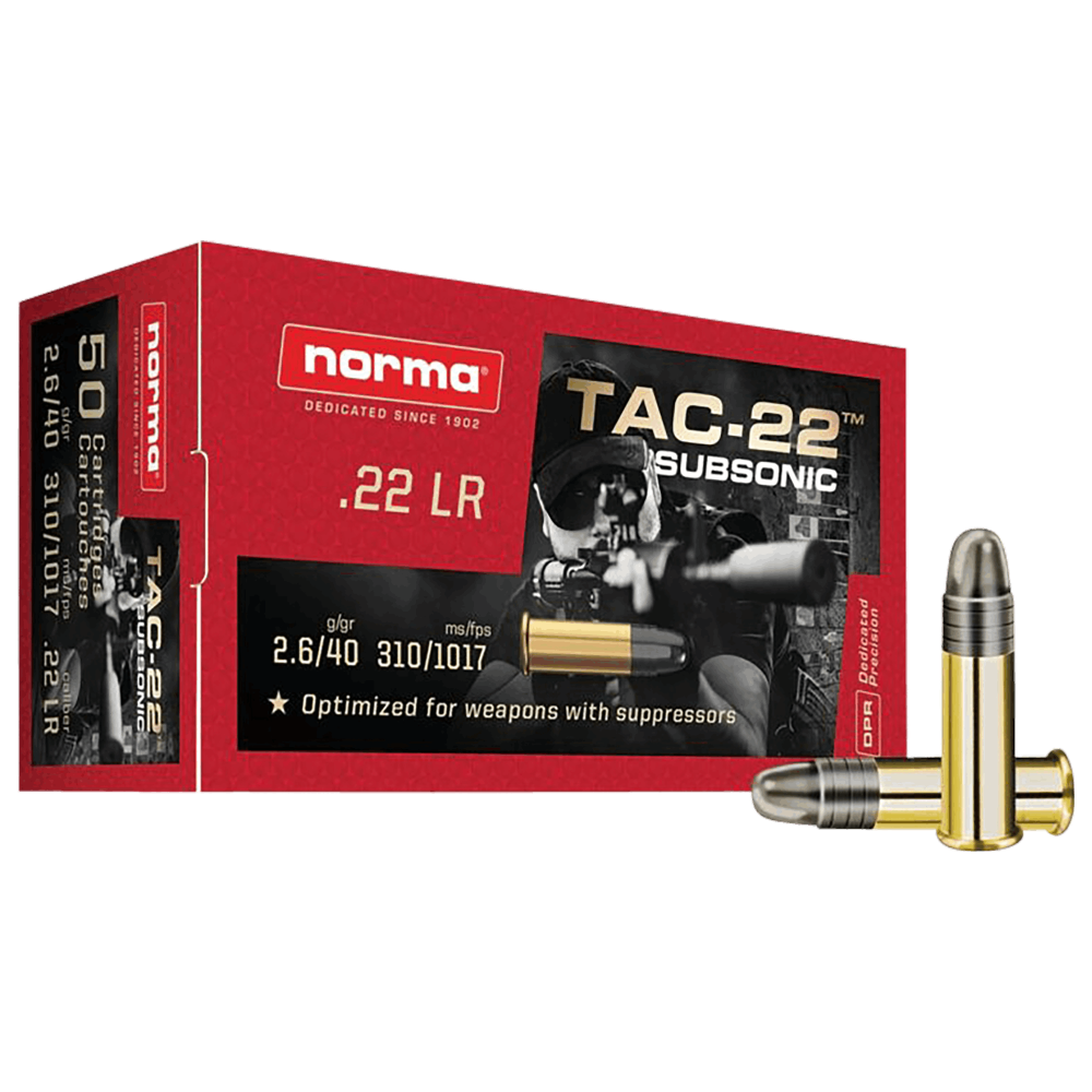 Norma Tac-22 Subsonic 22LR 40gr Ammo - featured image