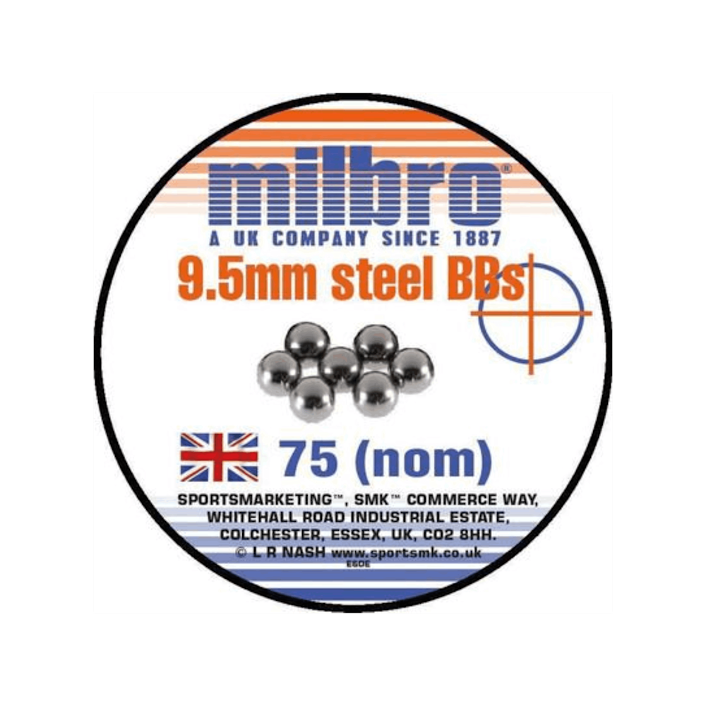 Milbro 9.5 mm Steel Slingshot BB (Bag of 75) - featured image
