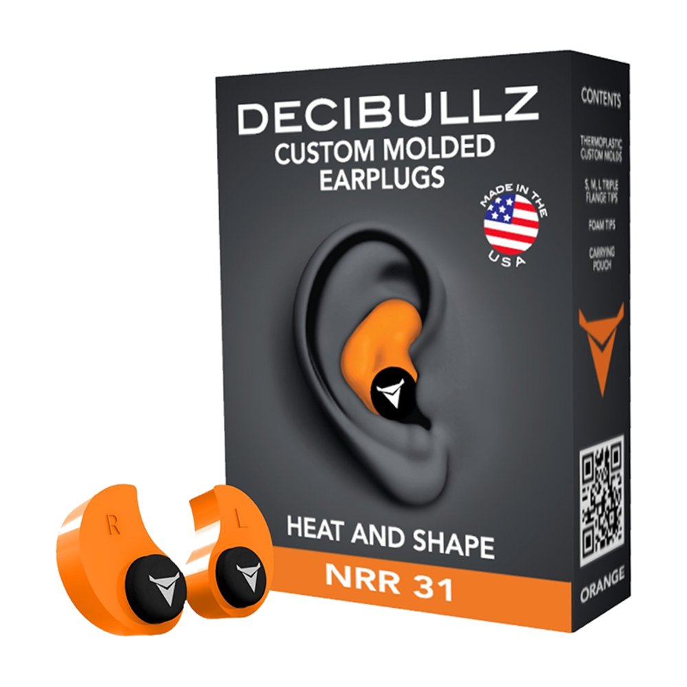 Decibullz Custom Moulded Reusable Ear Plugs Orange - featured image