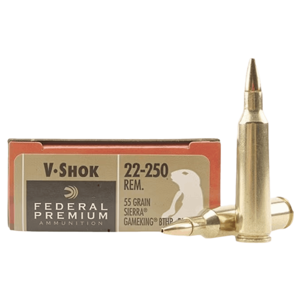 Federal Sierra Gameking Boat Tail V-Shock 22-250 55gr - featured image